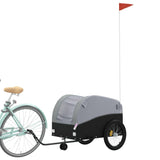 VidaXL Fietstrailer 45 kg ijzer zwart en grijs