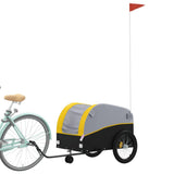 Vidaxl fietstrailer 45 kg ijzer zwart en geel