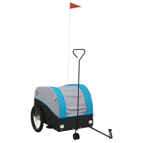 VidaXL Fietstrailer 45 kg ijzer zwart en blauw