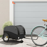 VidaXL Fietstrailer 45 kg ijzer zwart