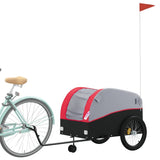 VidaXL Fietstrailer 45 kg ijzer zwart en rood