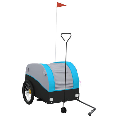 VidaXL Fietstrailer 45 kg ijzer zwart en blauw