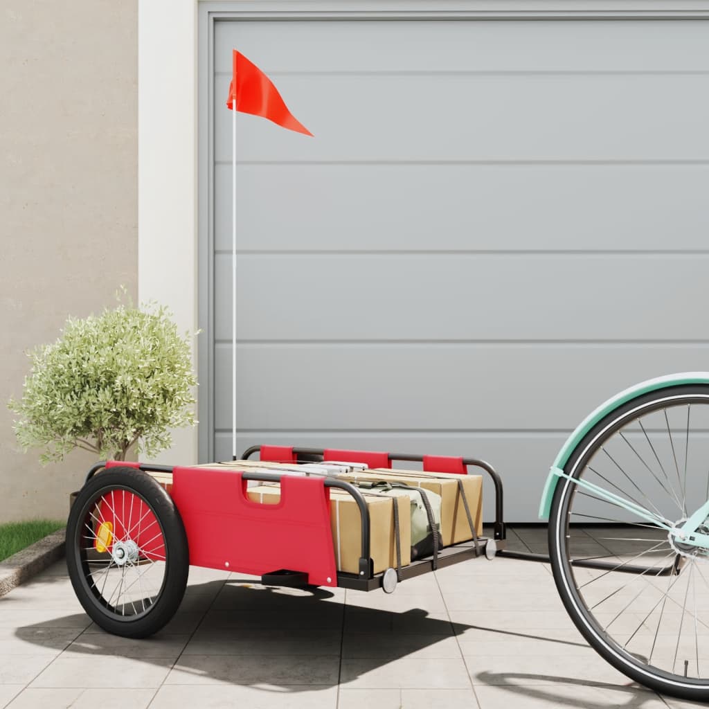 VidaXL Fietstrailer oxford stof en ijzer rood