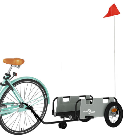 Vidaxl fietstrailer oxford stof en ijzer grijs