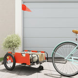 Vidaxl fietstrailer oxford stof en ijzer oranje
