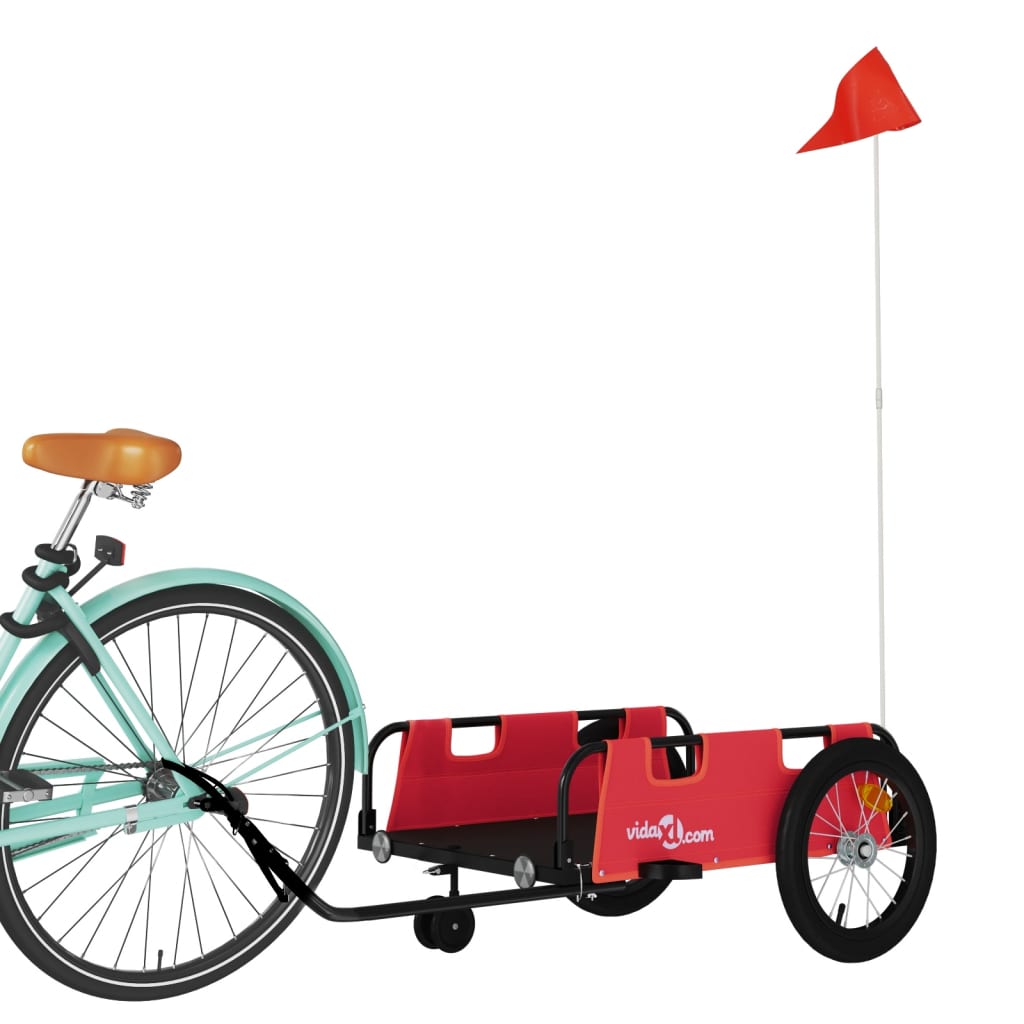 Vidaxl fietstrailer oxford stof en ijzer rood