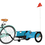 Vidaxl fietstrailer oxford stof en ijzer blauw en zwart