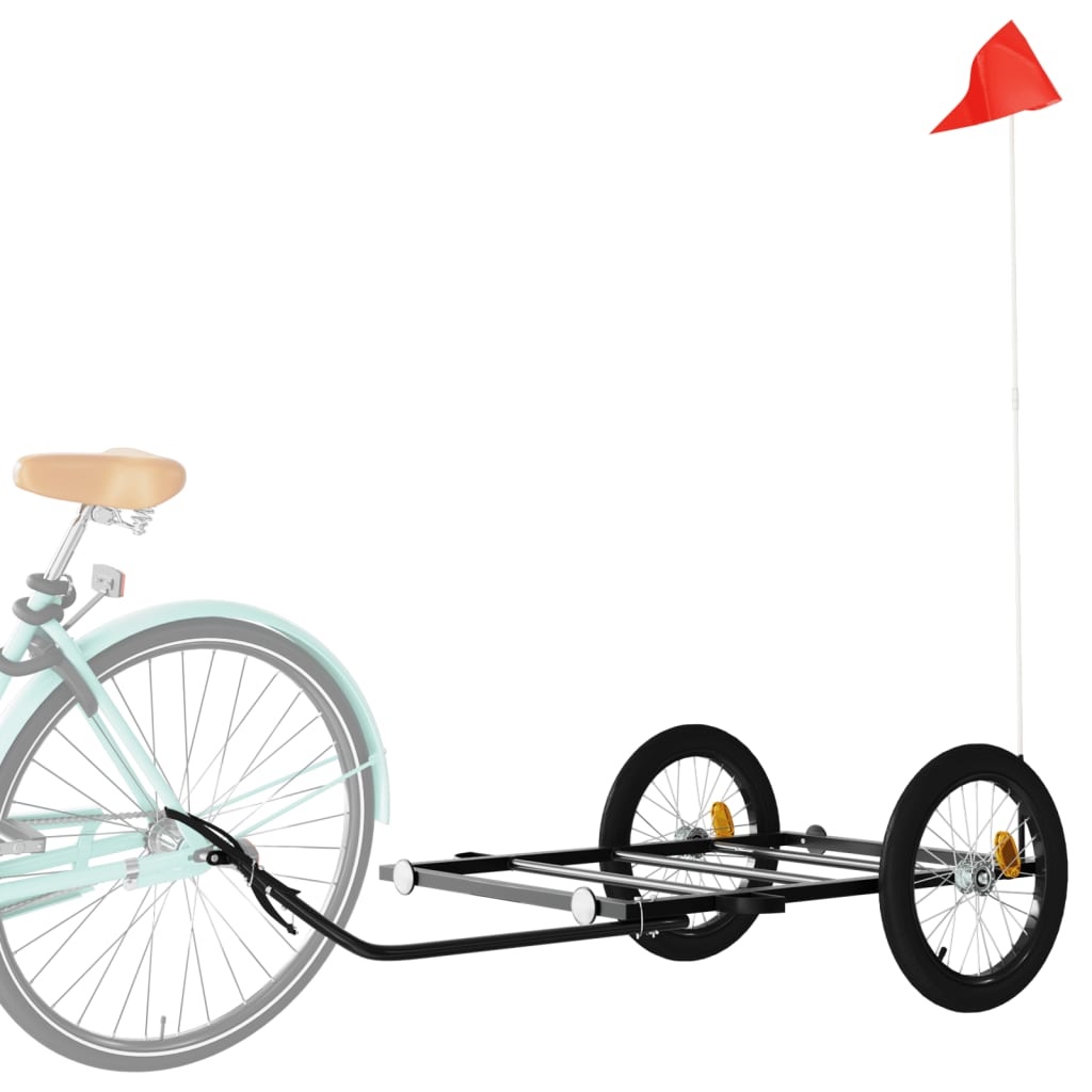 VidaXL Fietstrailer 135x68x37 cm ijzer zwart