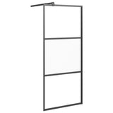 VidaXL Inloopdouchewand met schap 80x195 cm ESG-Glas aluminium zwart