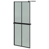 VidaXL Inloopdouchewand met schap 80x195 cm ESG-Glas aluminium zwart