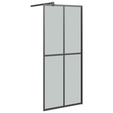 VidaXL Inloopdouchewand met schap 80x195 cm ESG-Glas aluminium zwart