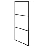 VidaXL Inloopdouchewand met schap 90x195 cm ESG-glas aluminium zwart