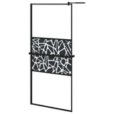 VidaXL Inloopdouchewand met schap 90x195 cm ESG-glas aluminium zwart