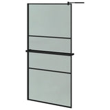 VidaXL Inloopdouchewand met schap 100x195 cm ESG-glas aluminium zwart