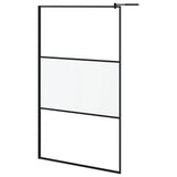 VidaXL Inloopdouchewand met schap 115x195 cm ESG-glas aluminium zwart