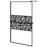 VidaXL Inloopdouchewand met schap 115x195 cm ESG-glas aluminium zwart