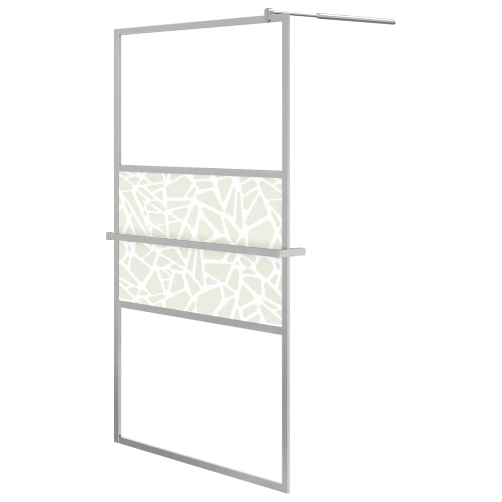 VidaXL Inloopdouchewand met schap 115x195 cm ESG-glas aluminium chroom