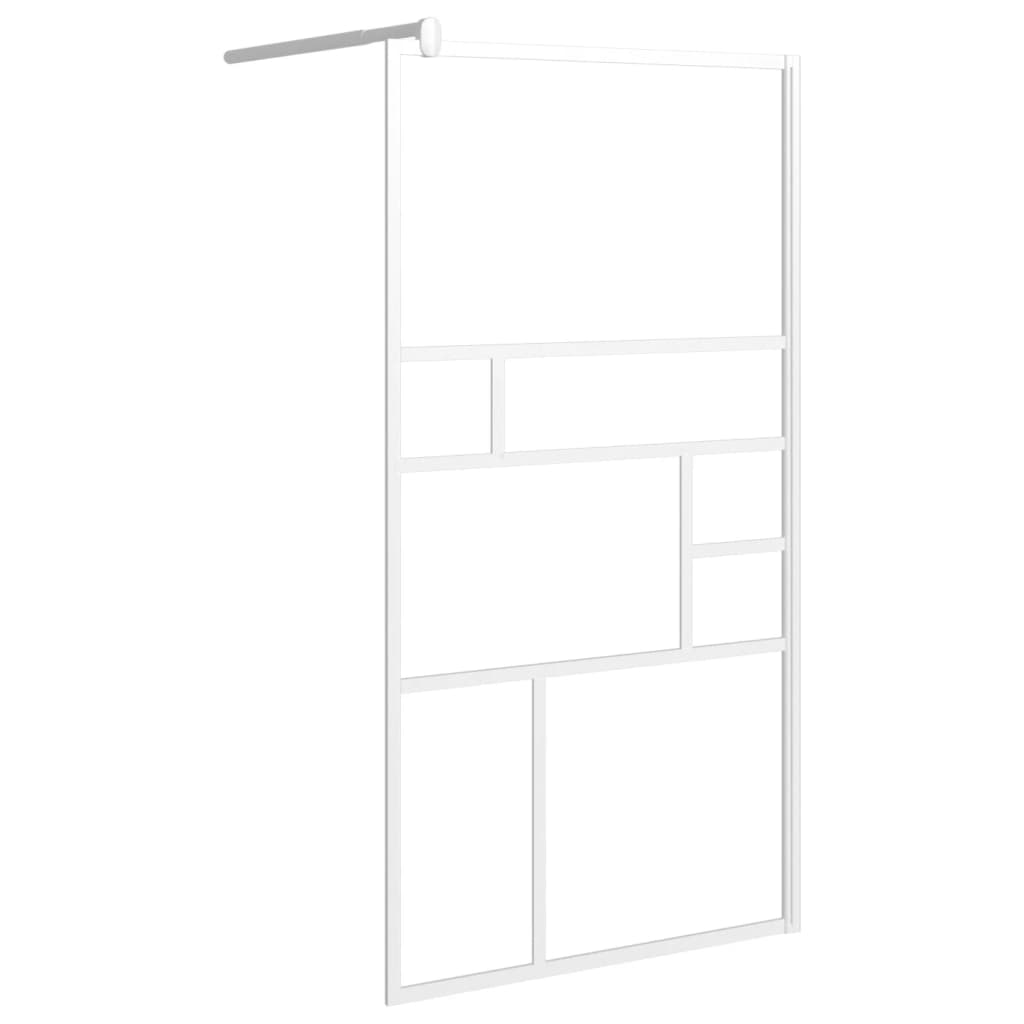 VidaXL Inloopdouchewand met schap 115x195 cm ESG-glas aluminium wit