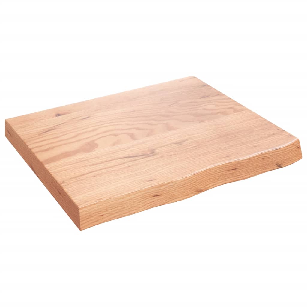 VidaXL Wastafelblad 60x50x(2-6) cm behandeld massief hout lichtbruin