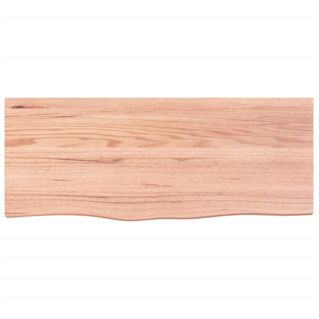 VidaXL Wastafelblad 100x40x(2-6) cm behandeld massief hout lichtbruin