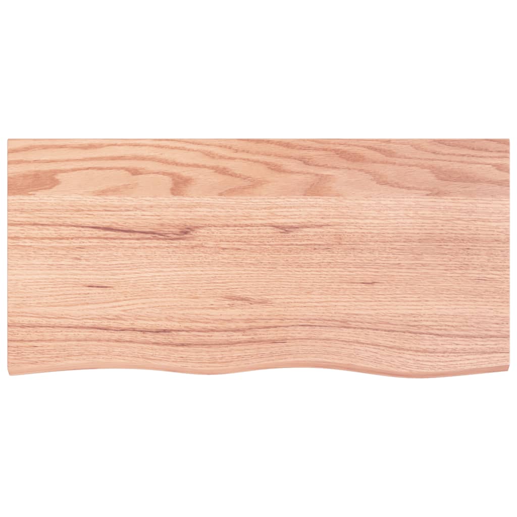 Vidaxl wastafelblad 100x50x(2-4) cm behandeld massief hout lichtbruin