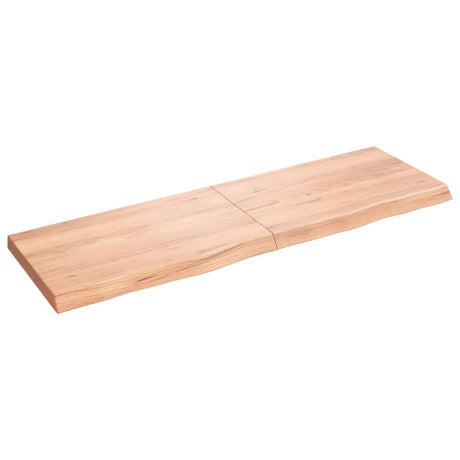 VidaXL Wastafelblad 160x50x(2-6) cm behandeld massief hout lichtbruin