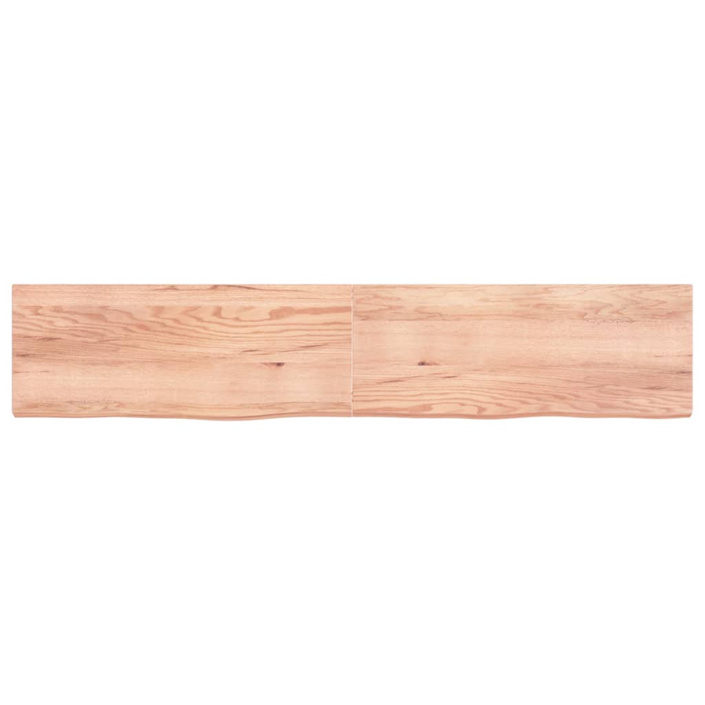 Vidaxl wastafelblad 200x40x(2-6) cm behandeld massief hout lichtbruin