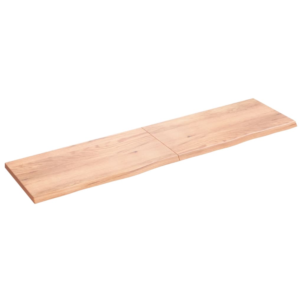 Vidaxl wastafelblad 200x50x(2-4) cm behandeld massief hout lichtbruin