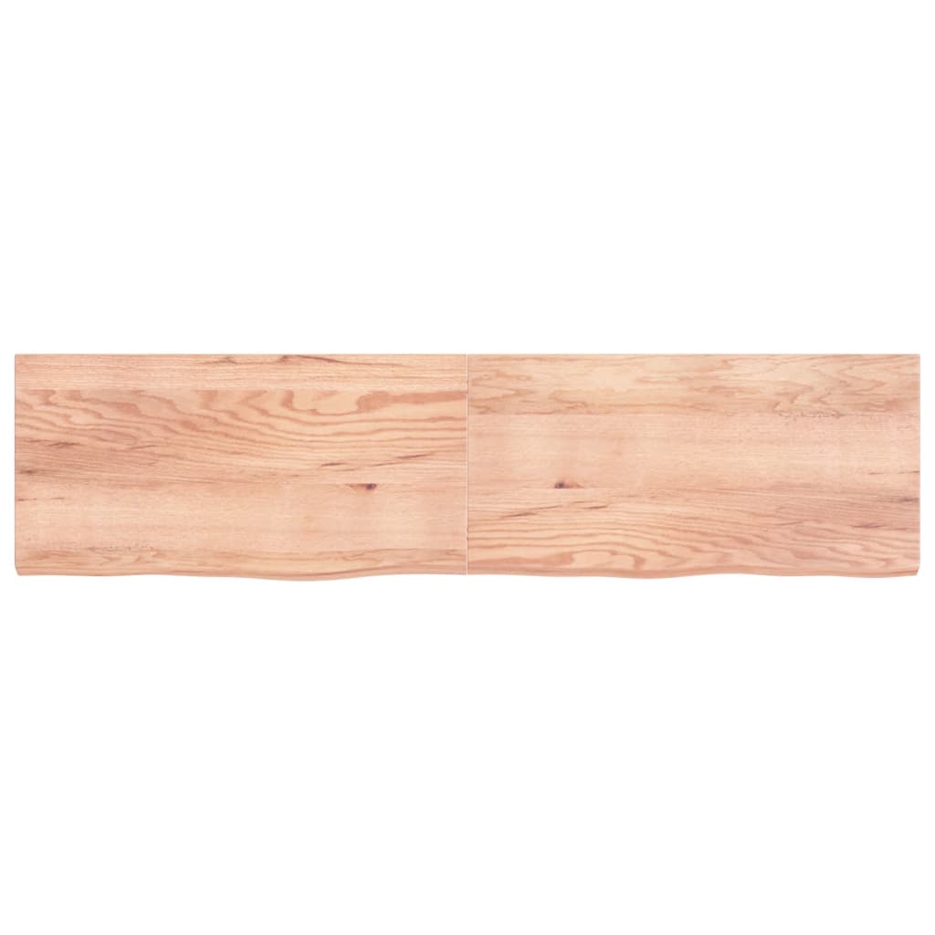 Vidaxl wastafelblad 200x50x(2-6) cm behandeld massief hout lichtbruin