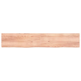 VidaXL Wastafelblad 220x40x(2-6) cm behandeld massief hout lichtbruin