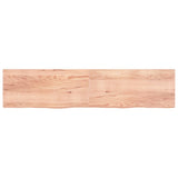 VidaXL Wastafelblad 220x50x(2-6) cm behandeld massief hout lichtbruin