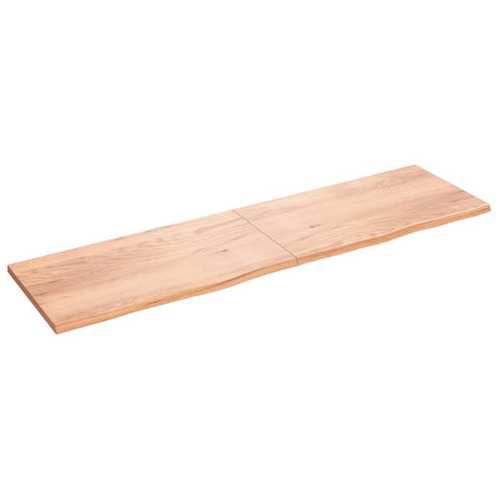 VidaXL Wastafelblad 220x60x(2-4) cm behandeld massief hout lichtbruin