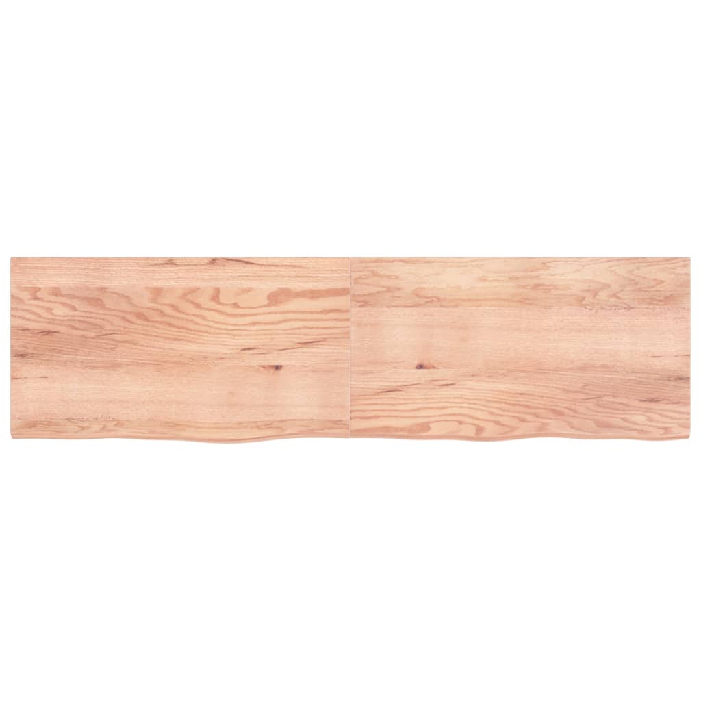 Vidaxl wastafelblad 220x60x(2-4) cm behandeld massief hout lichtbruin