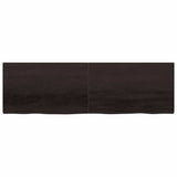 Vidaxl wastafelblad 200x60x(2-6) cm behandeld massief hout donkerbruin