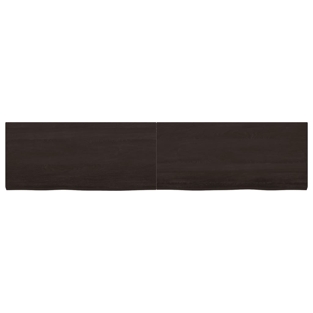 VidaXL Wastafelblad 220x50x(2-4) cm behandeld massief hout donkerbruin