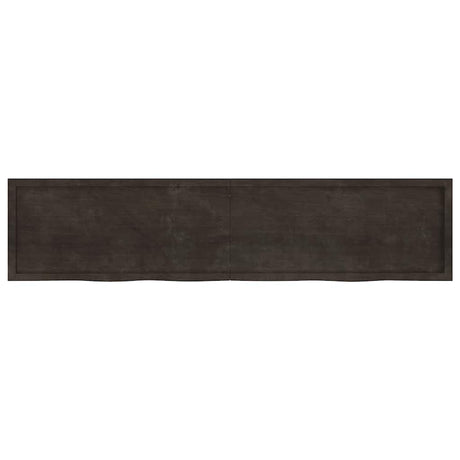 Vidaxl wastafelblad 220x50x(2-4) cm behandeld massief hout donkerbruin
