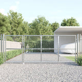 VidaXL Tuinpoort 350x175 cm gaas en gegalvaniseerd staal zilverkleur