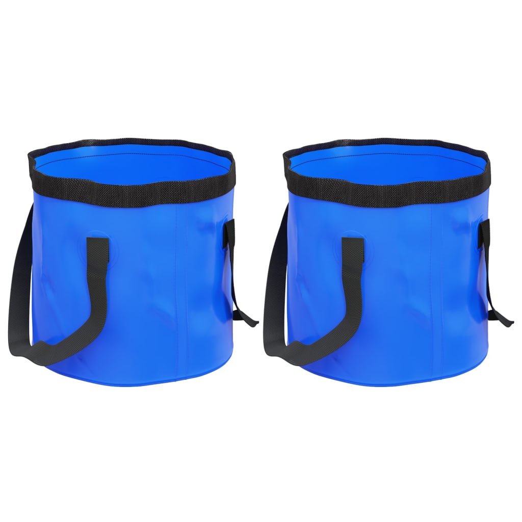 Vidaxl emmers 2 st inklapbaar 20 l pvc blauw