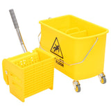 VidaXL Dweilemmer met wringer en wielen 20 L polypropeen geel