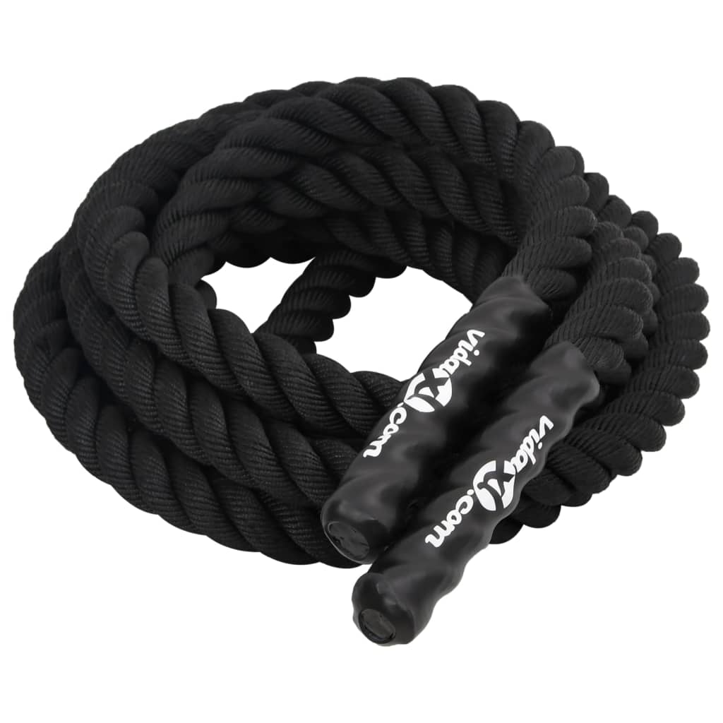 Vidaxl battle rope 9 m 6,8 kg polyester zwart