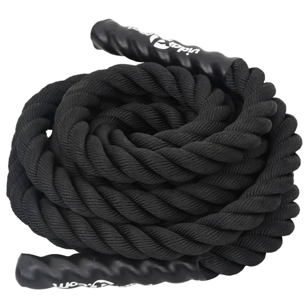 Vidaxl battle rope 9 m 6,8 kg polyester zwart