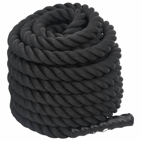 Vidaxl battle rope zwart 12 m 9 kg polyester