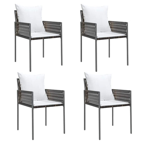 Vidaxl tuinstoelen 4 st met kussens 54x61x83 cm poly rattan bruin