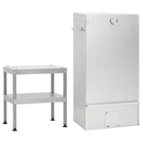 Vidaxl bbq-rookoven met tafel gegalvaniseerd staal