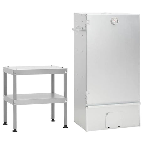 Vidaxl bbq-rookoven met tafel gegalvaniseerd staal