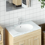Vidaxl wastafel ovaal 43x35x19 cm keramiek wit