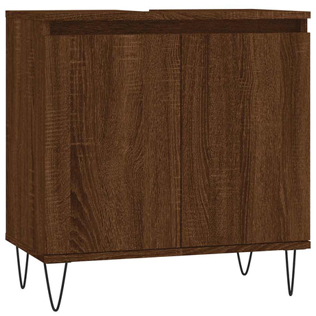 Vidaxl badkamerkast 58x33x60 cm bewerkt hout bruin eikenkleur