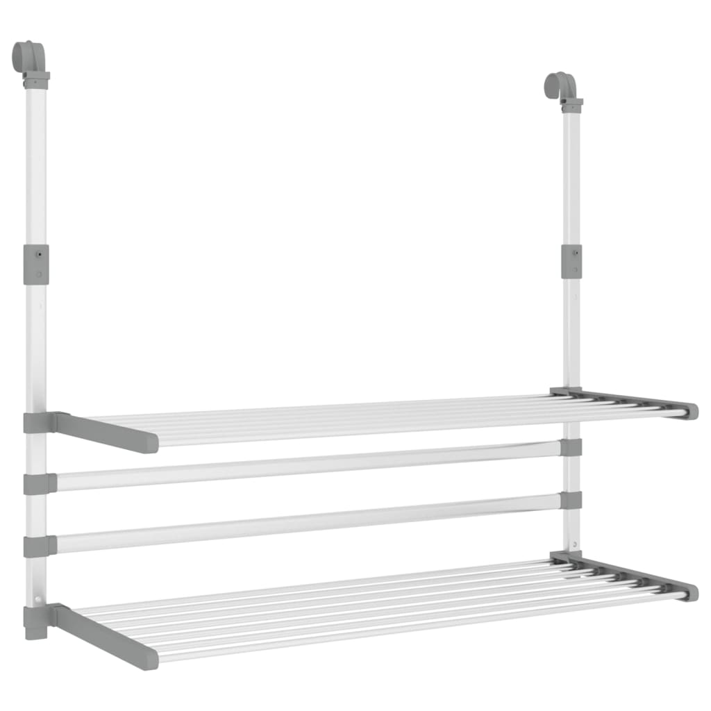 Vidaxl droogrek voor balkon 89x25x(60-95) cm aluminium