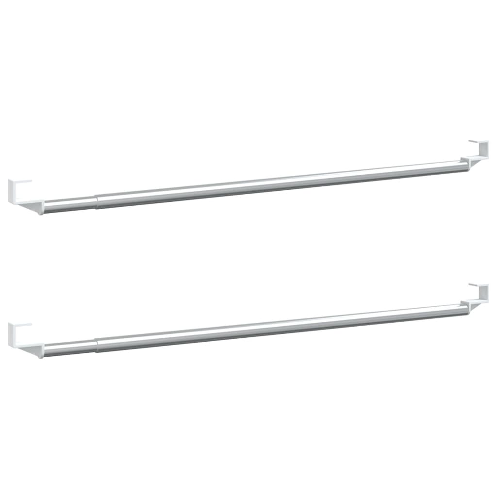 Vidaxl gordijnrails 2 st 60-105 cm aluminium wit en zilverkleurig