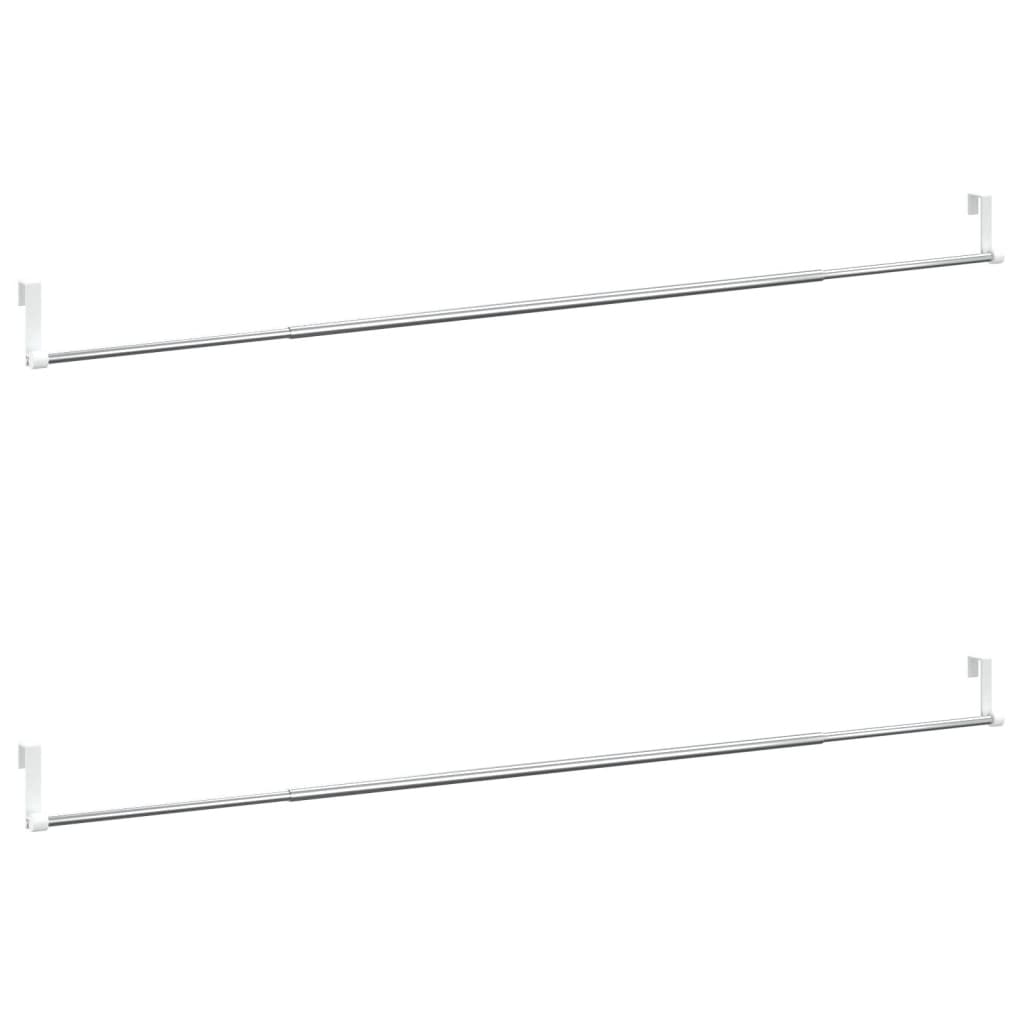 Vidaxl gordijnrails 2 st 90-135 cm aluminium wit en zilverkleurig